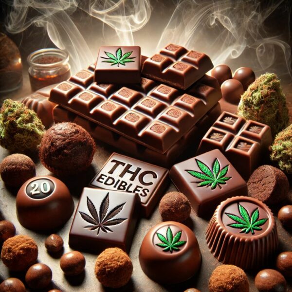 assorted chocolate THC edibles available for same day weed delivery dank nuggets