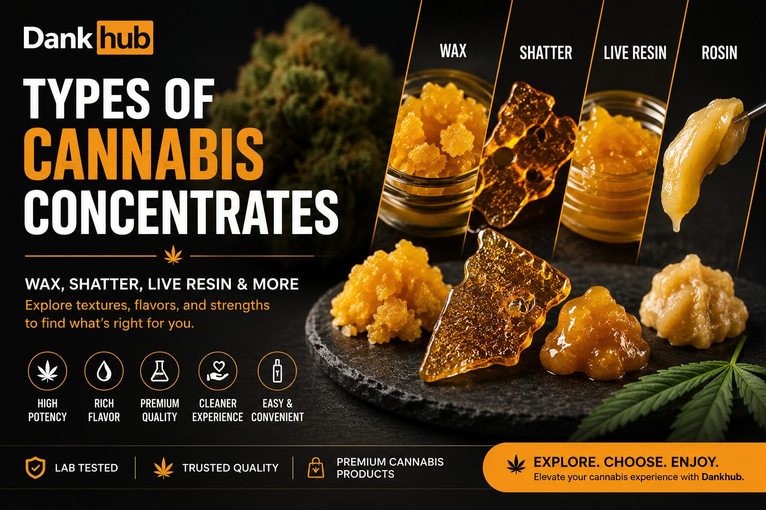 Types of Cannabis Concentrates Wax, Shatter, Live Resin & More